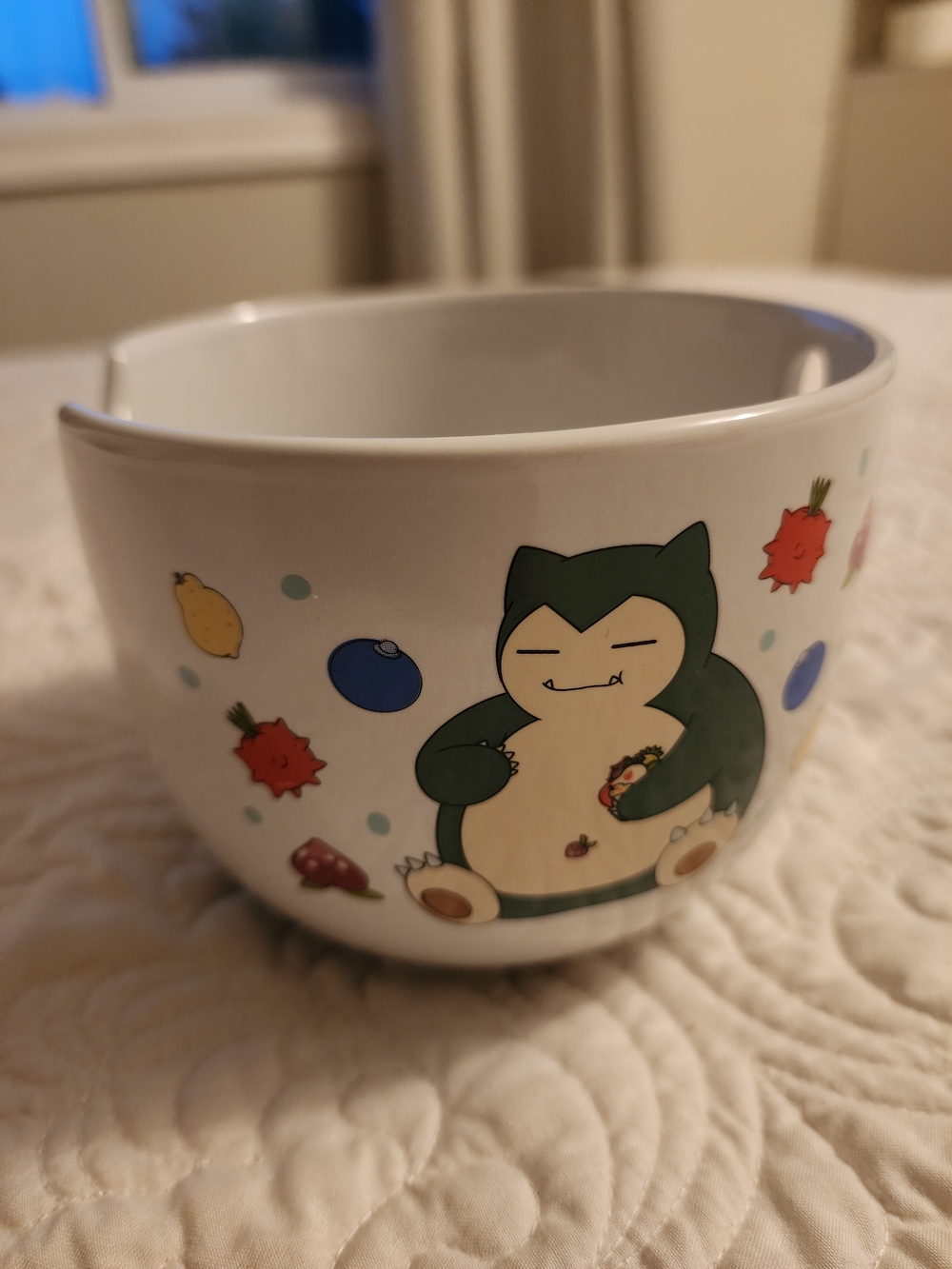 Snorlax Ceramic Rice Bowl with Colorful Fruit Motif Noodles Ramen Cute Pokémon